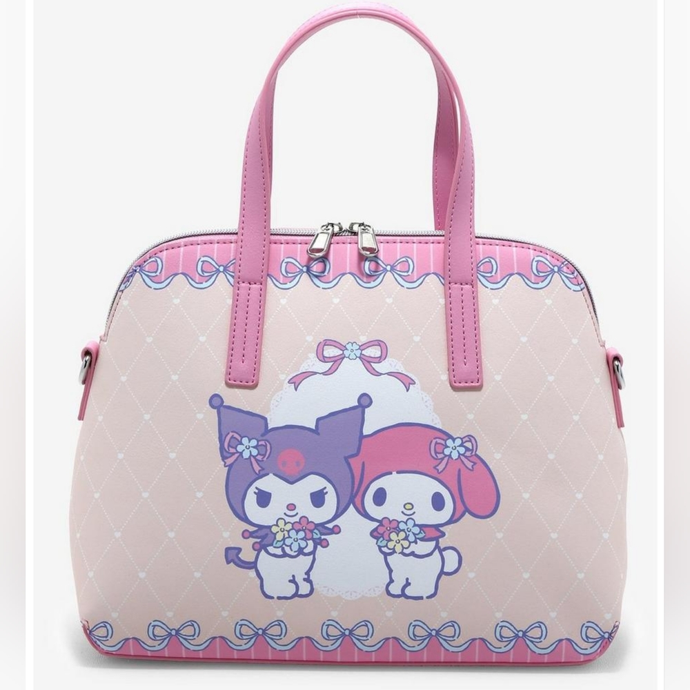Loungefly Sanrio My Melody & Kuromi Pastel Bows Satchel Bag Purse Kawaii NWT
